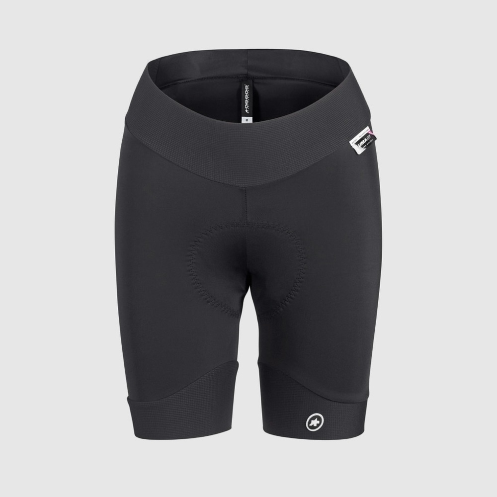 ASSOS UMA GT EVO Half Shorts, Women’s Padded Bike Shorts, Size: Medium, Black